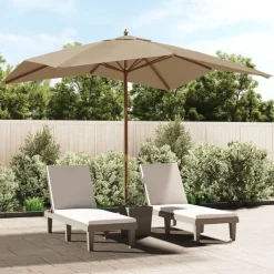 Outlet FinePRICE Puutarhan aurinkovarjo puutolppa antrasiitti 300x300x273 cm