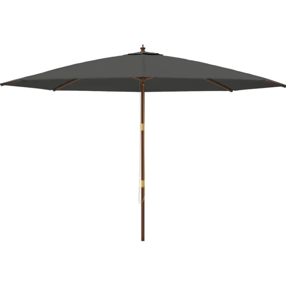 Outlet FinePRICE Puutarhan aurinkovarjo puutolppa antrasiitti 400x273 cm