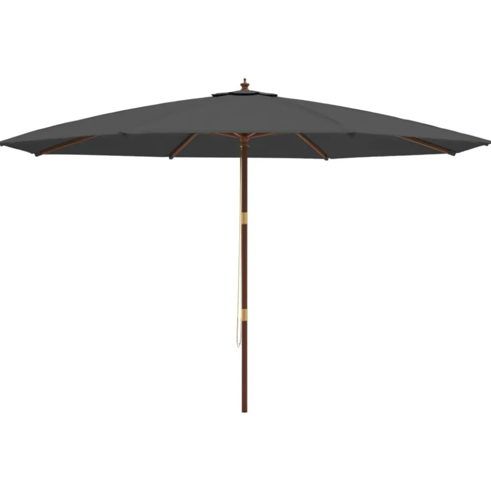 Outlet FinePRICE Puutarhan aurinkovarjo puutolppa antrasiitti 400x273 cm