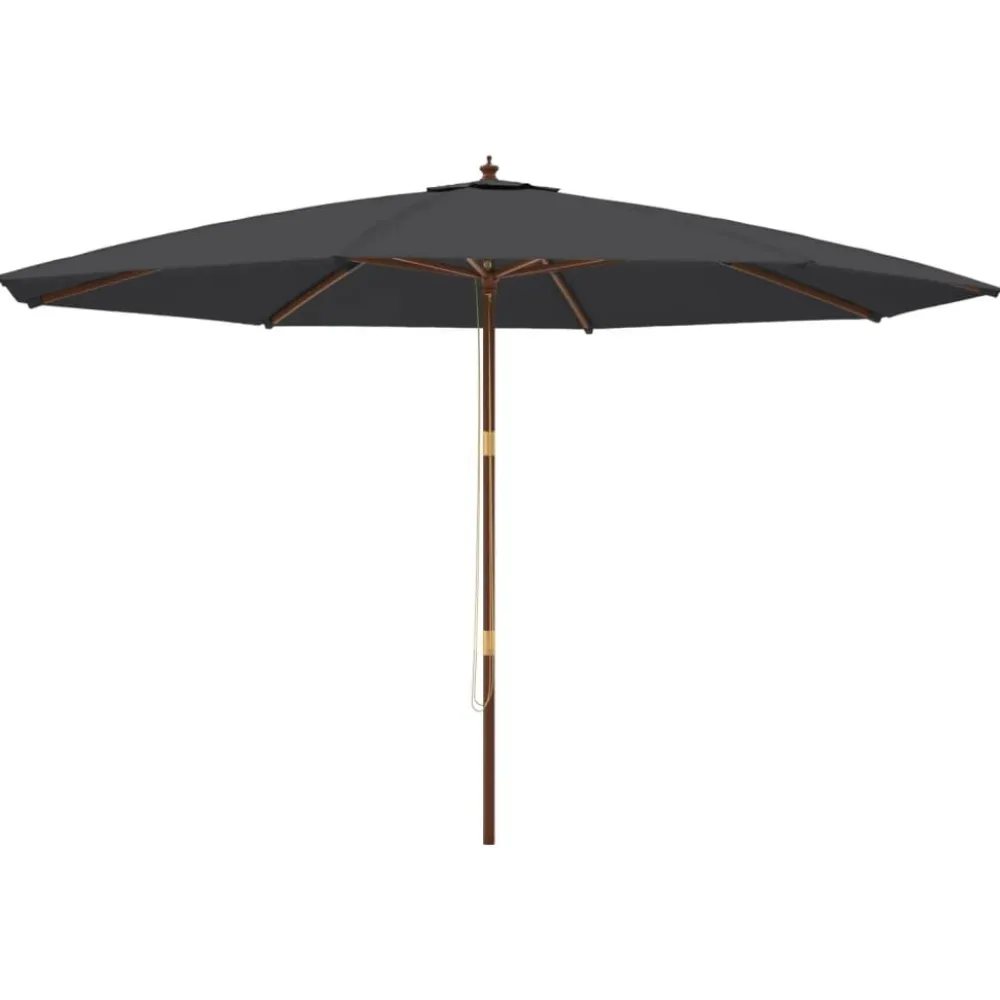 Outlet FinePRICE Puutarhan aurinkovarjo puutolppa antrasiitti 400x273 cm