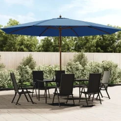 Outlet FinePRICE Puutarhan aurinkovarjo puutolppa antrasiitti 400x273 cm