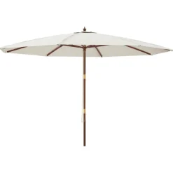 Outlet FinePRICE Puutarhan aurinkovarjo puutolppa antrasiitti 400x273 cm