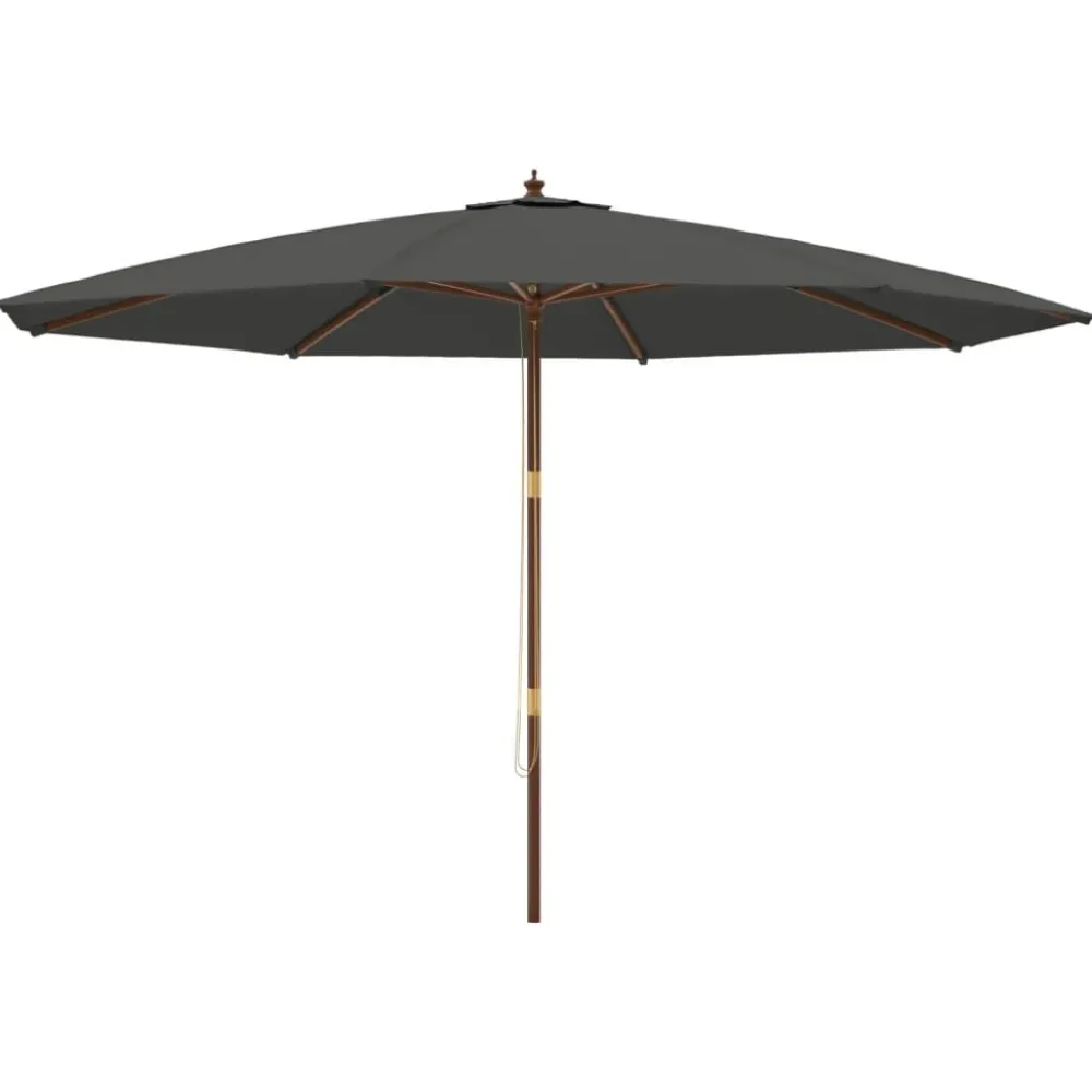 Outlet FinePRICE Puutarhan aurinkovarjo puutolppa antrasiitti 400x273 cm