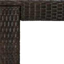 FinePRICE Puutarhan baaripöytä ruskea 100x60,5x110,5 cm polyrottinki