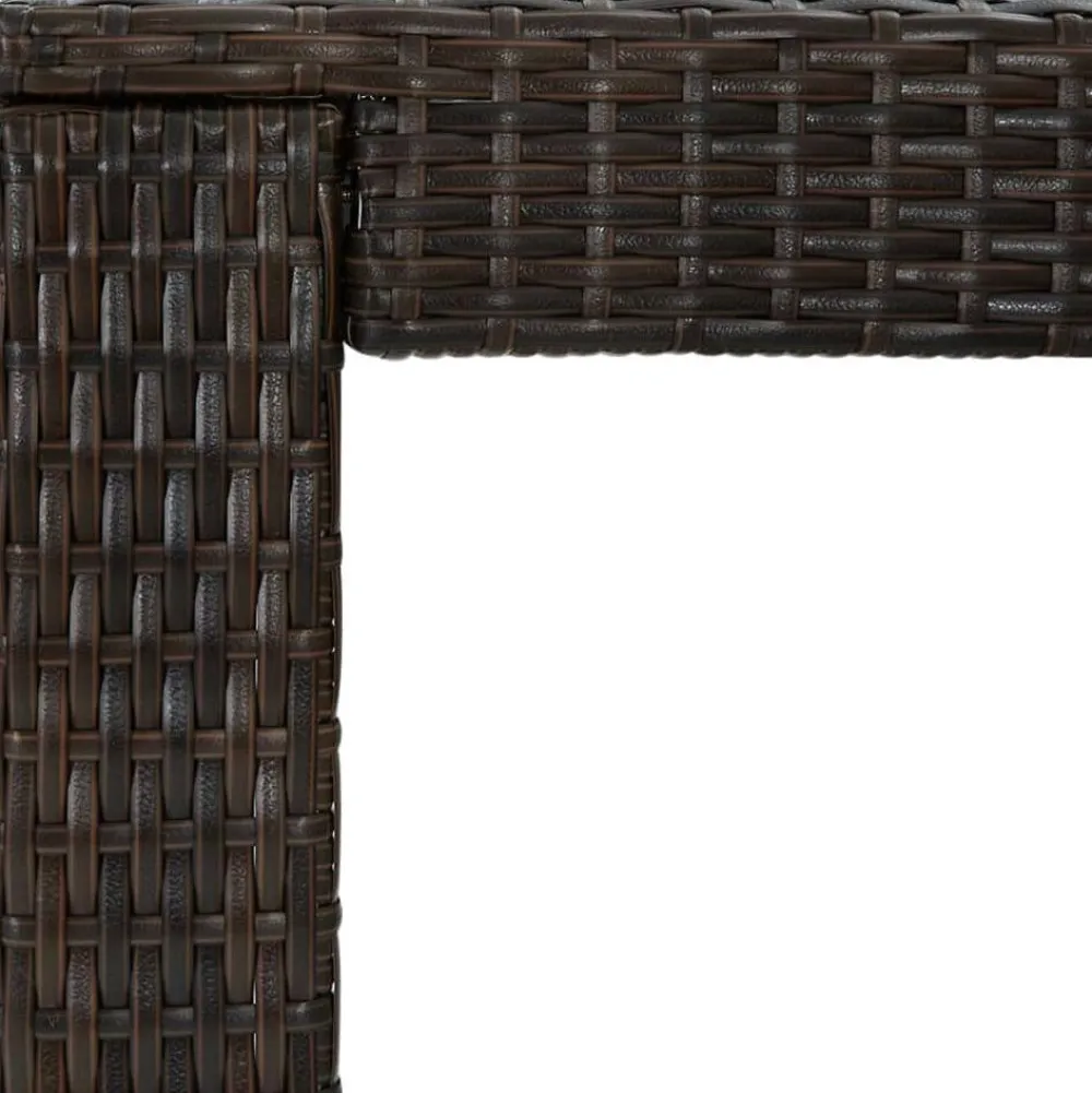 FinePRICE Puutarhan baaripöytä ruskea 100x60,5x110,5 cm polyrottinki
