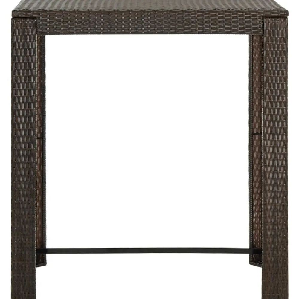 FinePRICE Puutarhan baaripöytä ruskea 100x60,5x110,5 cm polyrottinki