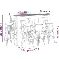 Discount FinePRICE Puutarhan bistrosarja 7-osainen täysi akasiapuu (16022)