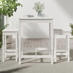 Best FinePRICE Puutarhan bistrosarja 3-osainen valkoinen täysi mänty (54726)