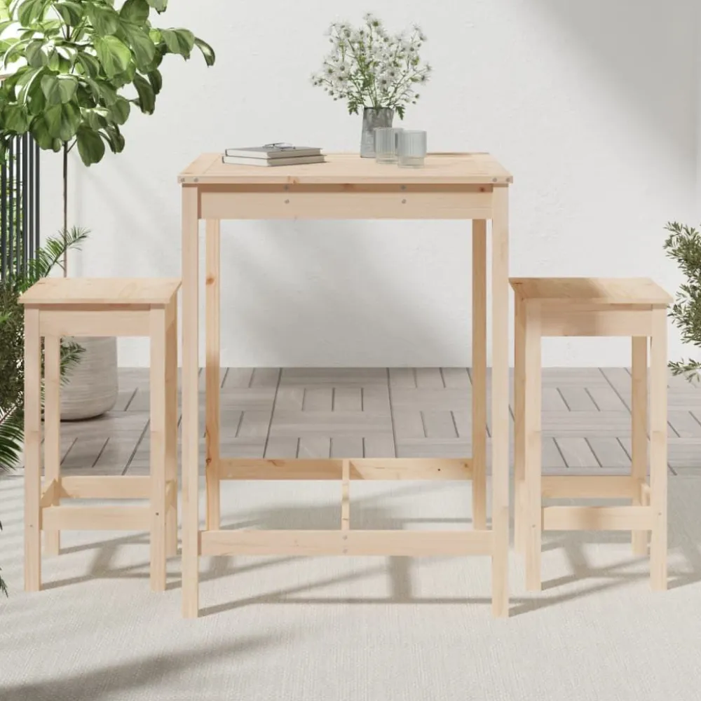 Best FinePRICE Puutarhan bistrosarja 3-osainen valkoinen täysi mänty (54726)