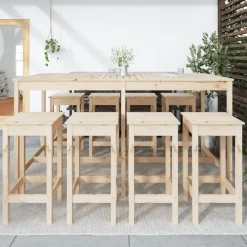 Sale FinePRICE Puutarhan bistrosarja 9-osainen valkoinen täysi mänty (54766)