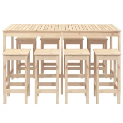 Sale FinePRICE Puutarhan bistrosarja 9-osainen valkoinen täysi mänty (54766)