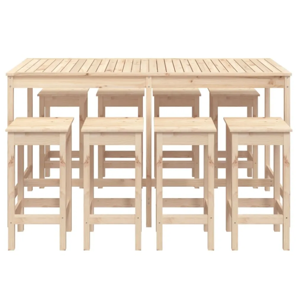 Sale FinePRICE Puutarhan bistrosarja 9-osainen valkoinen täysi mänty (54766)