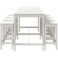 Sale FinePRICE Puutarhan bistrosarja 9-osainen valkoinen täysi mänty (54766)