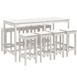 Sale FinePRICE Puutarhan bistrosarja 9-osainen valkoinen täysi mänty (54766)