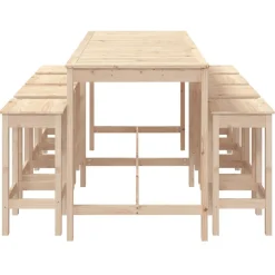 Sale FinePRICE Puutarhan bistrosarja 9-osainen valkoinen täysi mänty (54766)