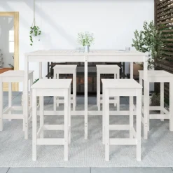 Online FinePRICE Puutarhan bistrosarja 7-osainen valkoinen täysi mänty (54756)