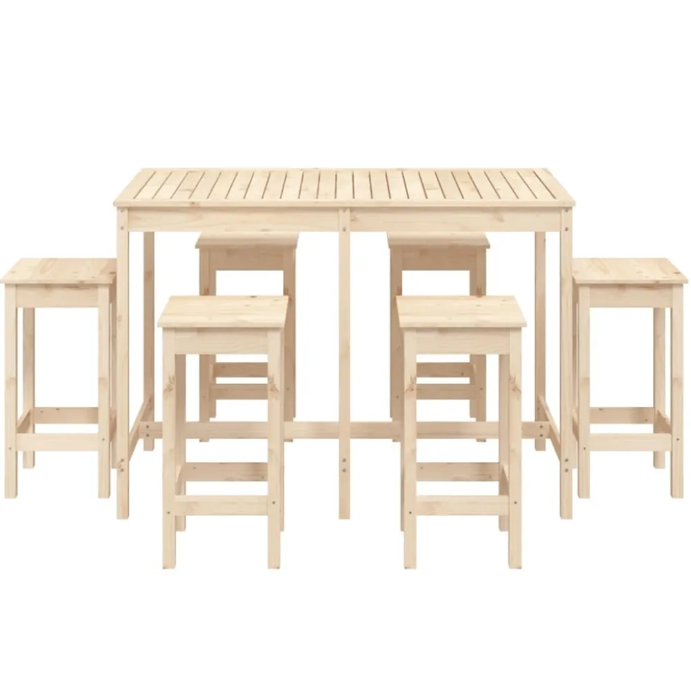 Online FinePRICE Puutarhan bistrosarja 7-osainen valkoinen täysi mänty (54756)