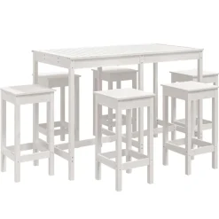 Online FinePRICE Puutarhan bistrosarja 7-osainen valkoinen täysi mänty (54756)
