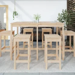 Online FinePRICE Puutarhan bistrosarja 7-osainen valkoinen täysi mänty (54756)