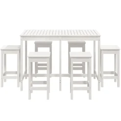 Online FinePRICE Puutarhan bistrosarja 7-osainen valkoinen täysi mänty (54756)