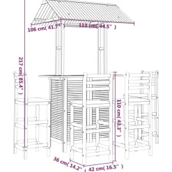 Outlet FinePRICE Puutarhan bistrosarja 5-osainen täysi akasiapuu (16007)