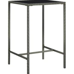 Clearance FinePRICE Puutarhan bistrosarja 3-osainen polyrottinki (64838) Harmaa