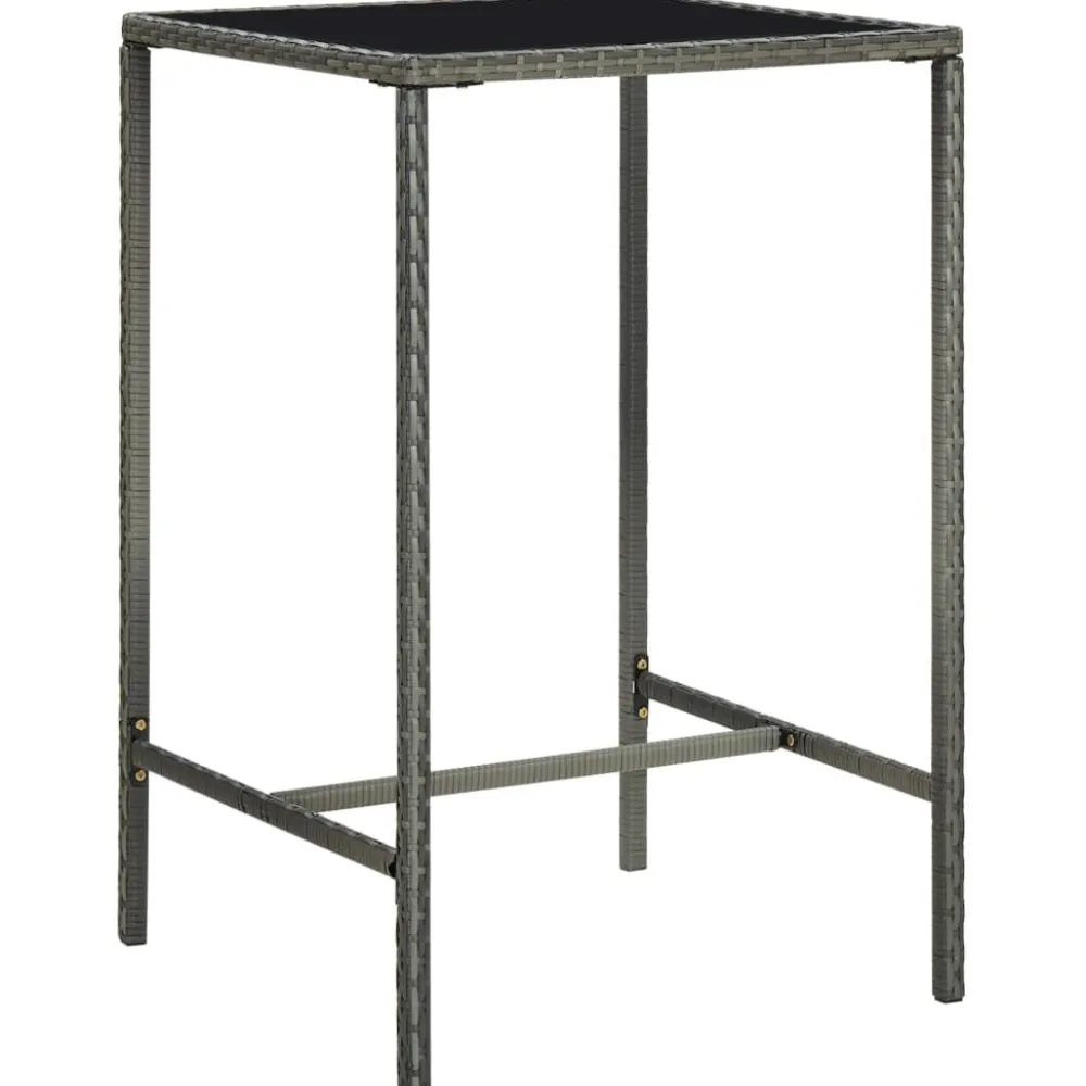 Clearance FinePRICE Puutarhan bistrosarja 3-osainen polyrottinki (64838) Harmaa