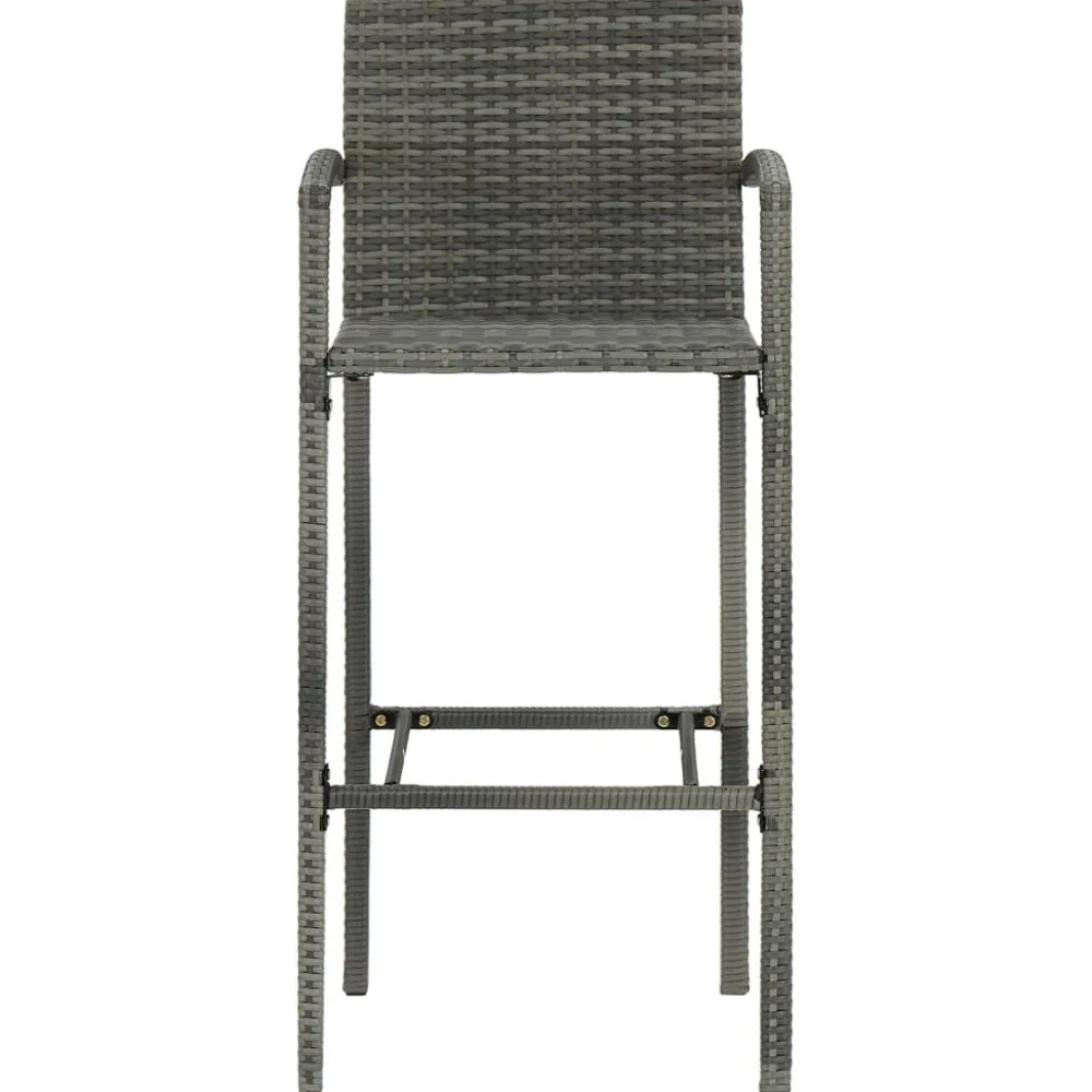 Clearance FinePRICE Puutarhan bistrosarja 3-osainen polyrottinki (64838) Harmaa