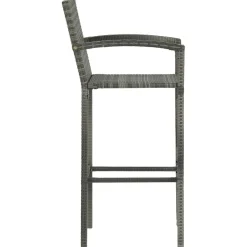 Clearance FinePRICE Puutarhan bistrosarja 3-osainen polyrottinki (64838) Harmaa