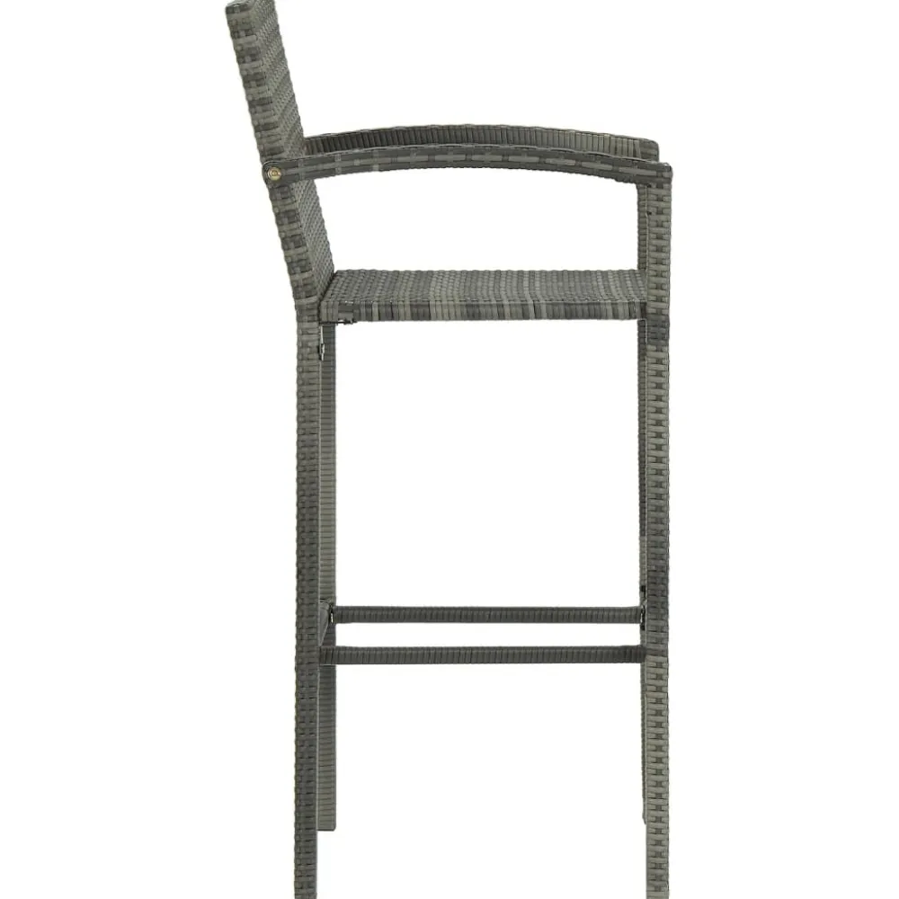 Clearance FinePRICE Puutarhan bistrosarja 3-osainen polyrottinki (64838) Harmaa