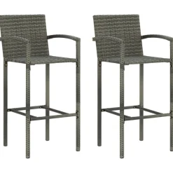 Clearance FinePRICE Puutarhan bistrosarja 3-osainen polyrottinki (64838) Harmaa