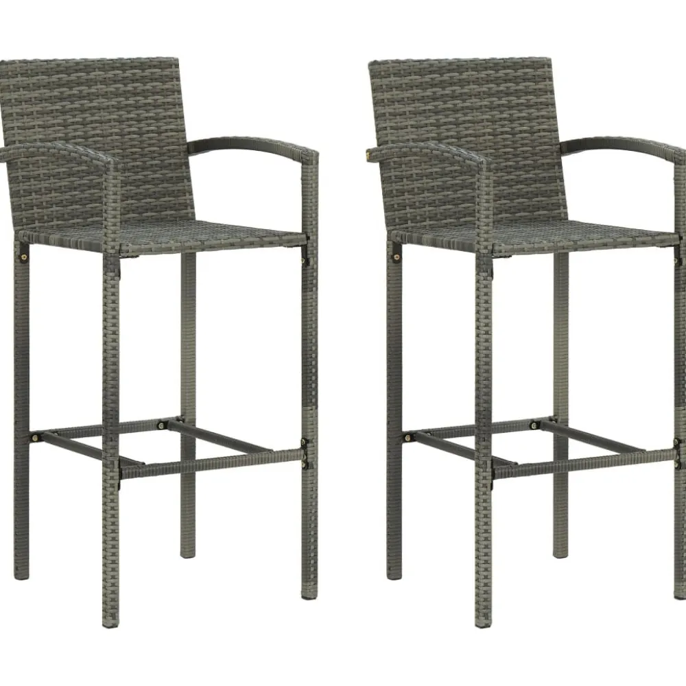 Clearance FinePRICE Puutarhan bistrosarja 3-osainen polyrottinki (64838) Harmaa