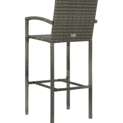 Outlet FinePRICE Puutarhan bistrosarja 3-osainen polyrottinki (64770) Harmaa