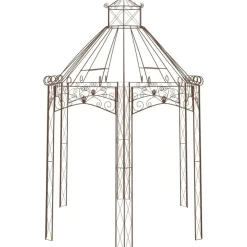 Outlet FinePRICE Puutarhan huvimaja antiikinruskea 400x258x378 cm rauta