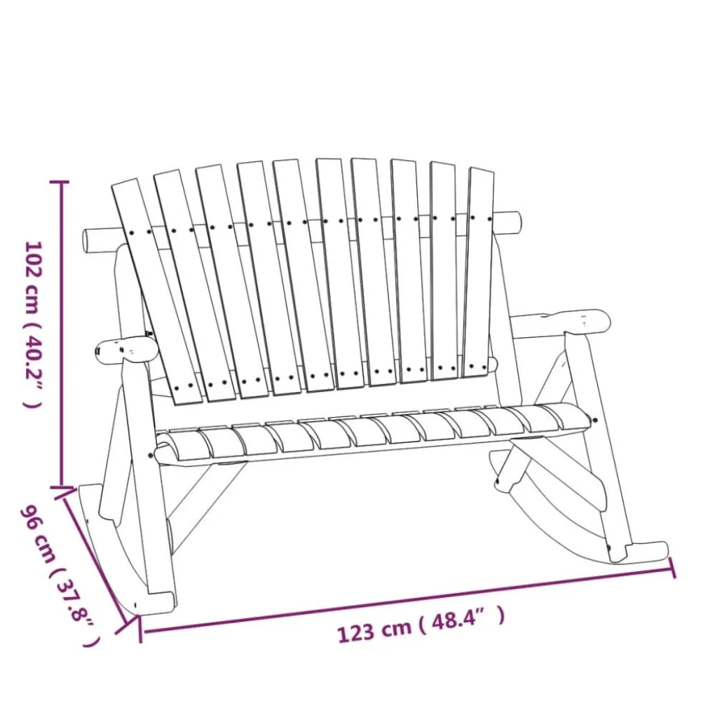 Hot FinePRICE Puutarhan keinupenkki 2-istuttava 123x96x102 cm täysi kuusi (63350)