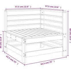 Clearance FinePRICE Puutarhan kulmasohva kyllästettyä mäntyä
