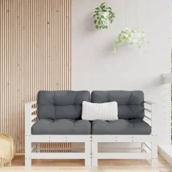 FinePRICE Puutarhan kulmasohvat 2 kpl, mäntyä, valkoinen