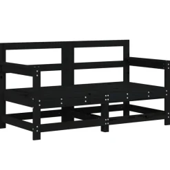 Clearance FinePRICE Puutarhan kulmasohvat 2 kpl, mäntyä, musta