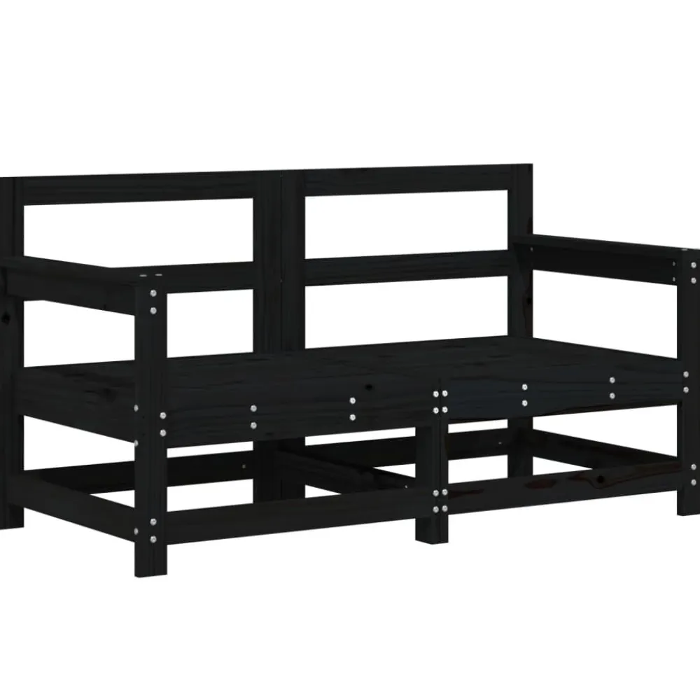 Clearance FinePRICE Puutarhan kulmasohvat 2 kpl, mäntyä, musta
