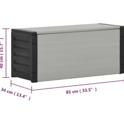 New FinePRICE Puutarhan roskakori harmaa 85x34x40 cm