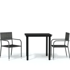 Discount FinePRICE Puutarhan ruokailuryhmä 80 cm, harmaa, 3 osaa