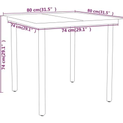Discount FinePRICE Puutarhan ruokailuryhmä 80 cm, harmaa, 3 osaa