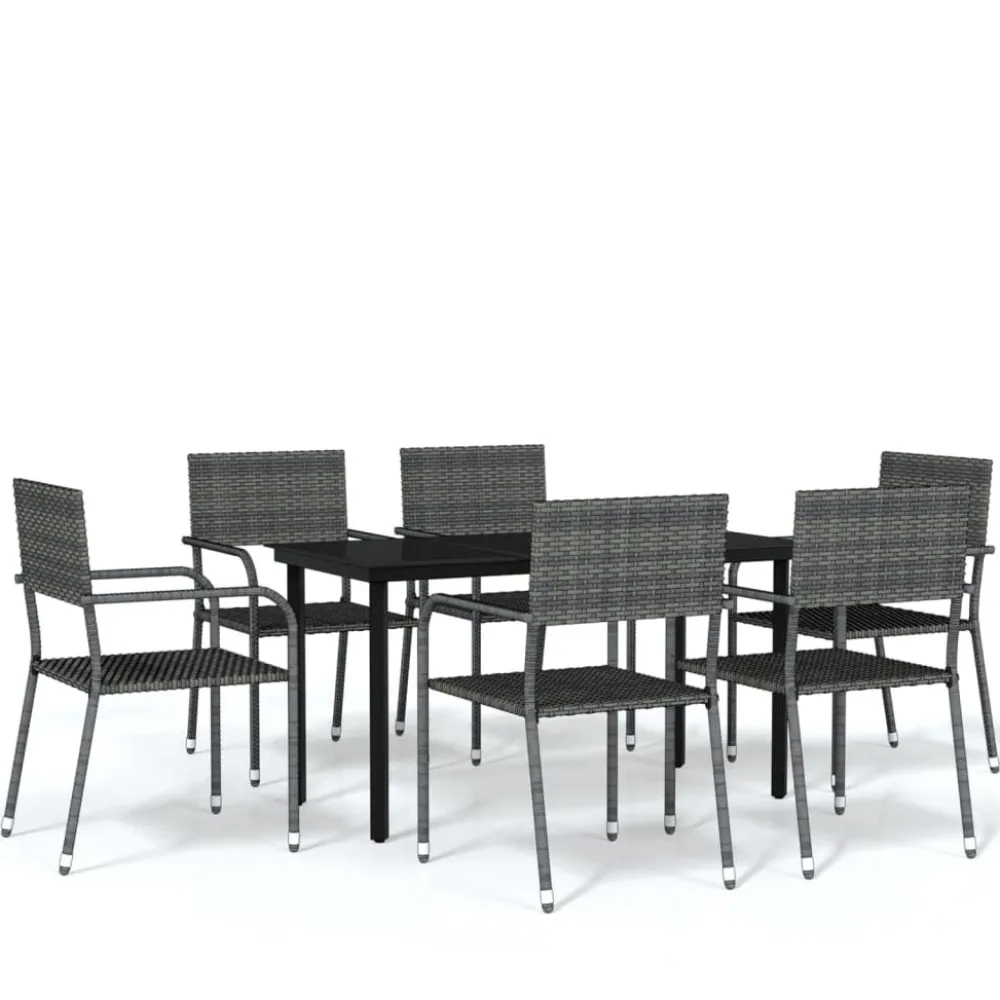 Discount FinePRICE Puutarhan ruokailuryhmä 80 cm, harmaa, 3 osaa