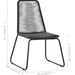 Clearance FinePRICE Puutarhan ruokailuryhmä 3-osainen PVC rottinki musta (60118)