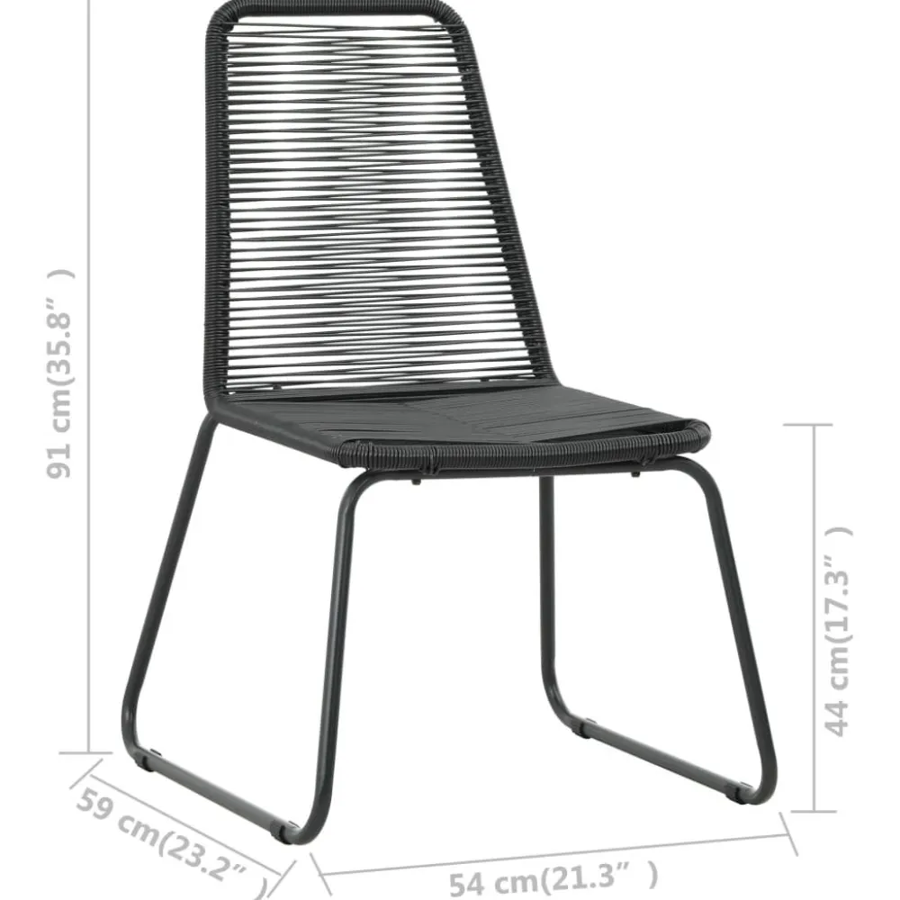 Clearance FinePRICE Puutarhan ruokailuryhmä 3-osainen PVC rottinki musta (60118)