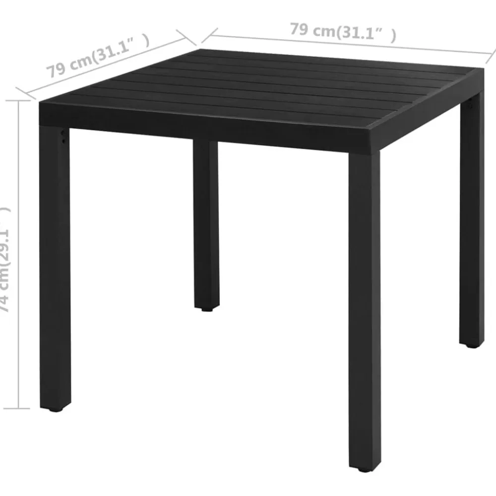 Clearance FinePRICE Puutarhan ruokailuryhmä 3-osainen PVC rottinki musta (60118)