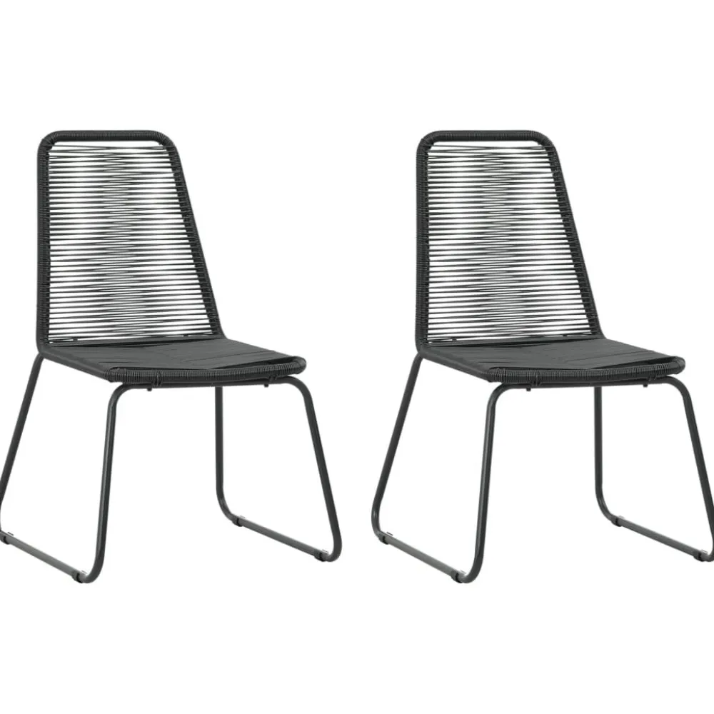 Clearance FinePRICE Puutarhan ruokailuryhmä 3-osainen PVC rottinki musta (60118)