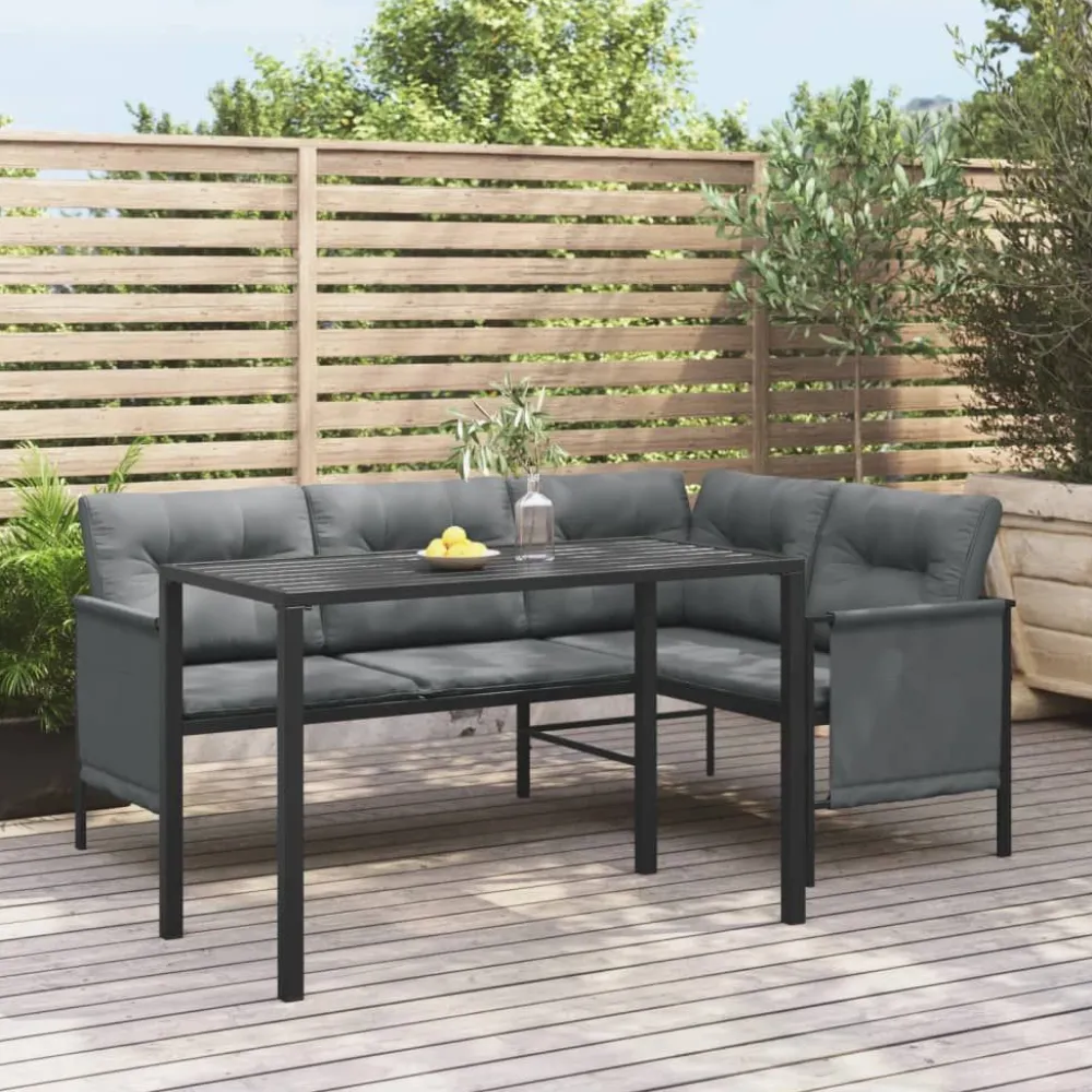Sale FinePRICE Puutarhan ruokapöytä antrasiitti 110x54x70 cm teräs (64600)