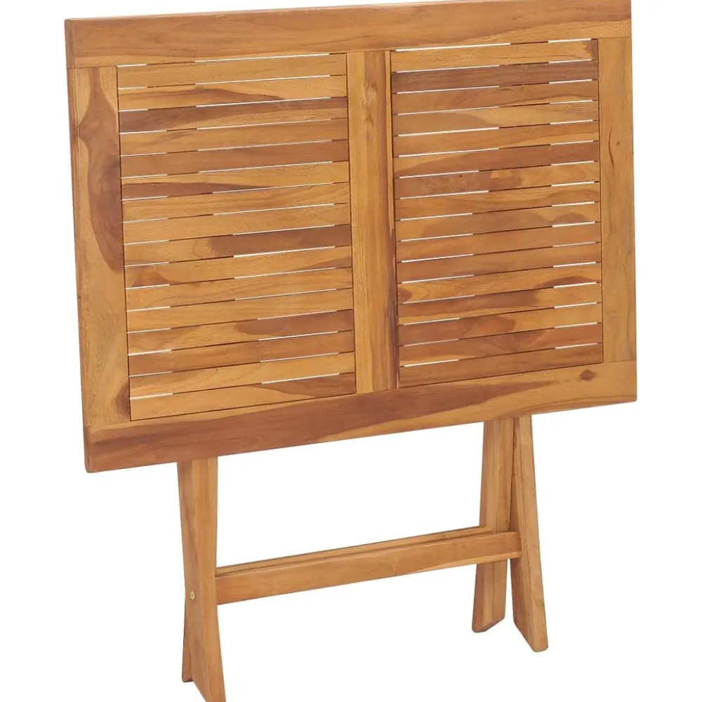 Best FinePRICE puutarhan ruokapöytä Kokoontaittuva 90x60x75 cm täysi tiikki (15445)