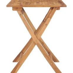 Best FinePRICE puutarhan ruokapöytä Kokoontaittuva 90x60x75 cm täysi tiikki (15445)